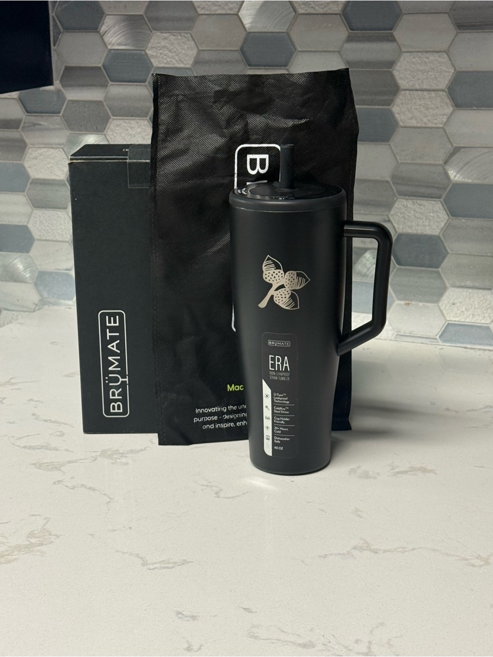 BrüMate ERA Travel Mug - Black Stainless Handle